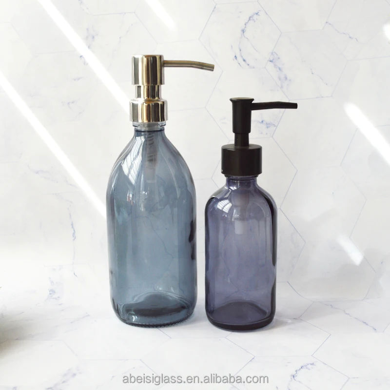 200/250/300ml Refillable Glass Hand Sanitizer Dispenser Apothecary Bottle with Gold Pump