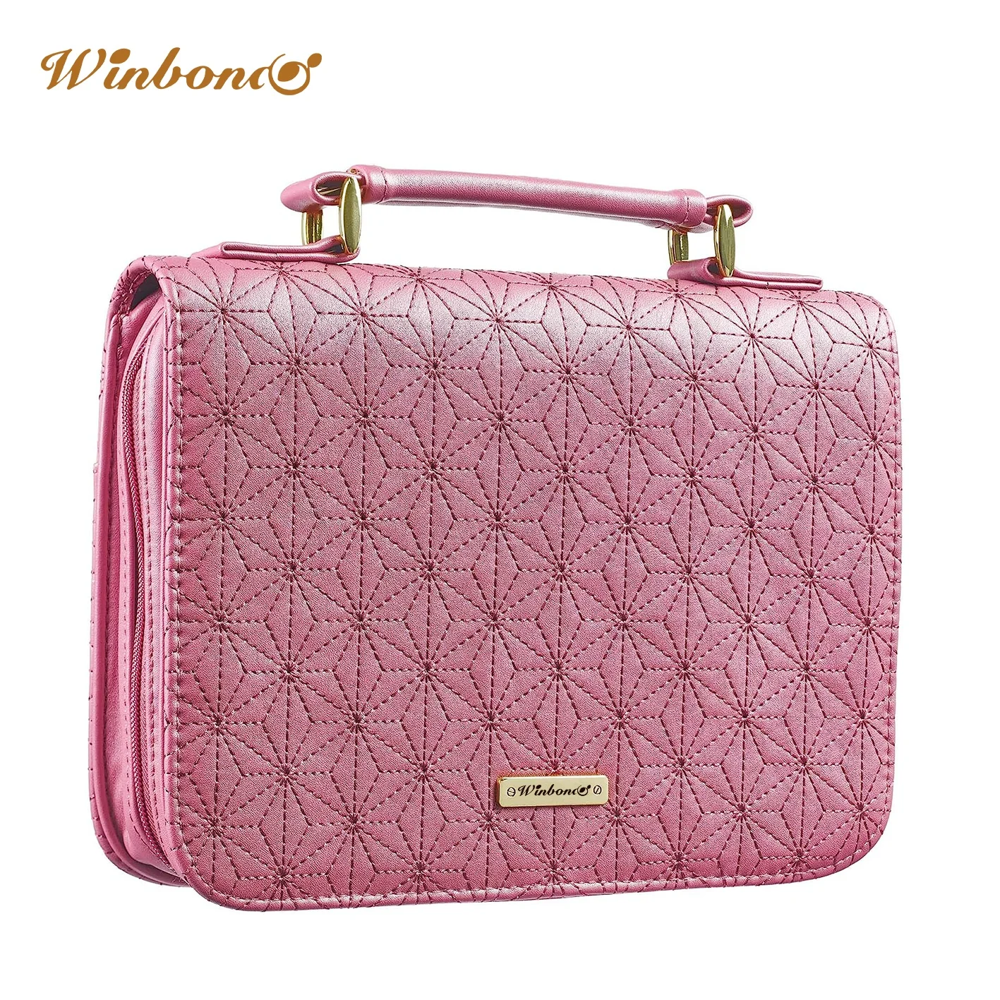 Christian Art Gifts Ladies Fashion Bible Cover Elegant Grey Rose, pink faux leather, large size