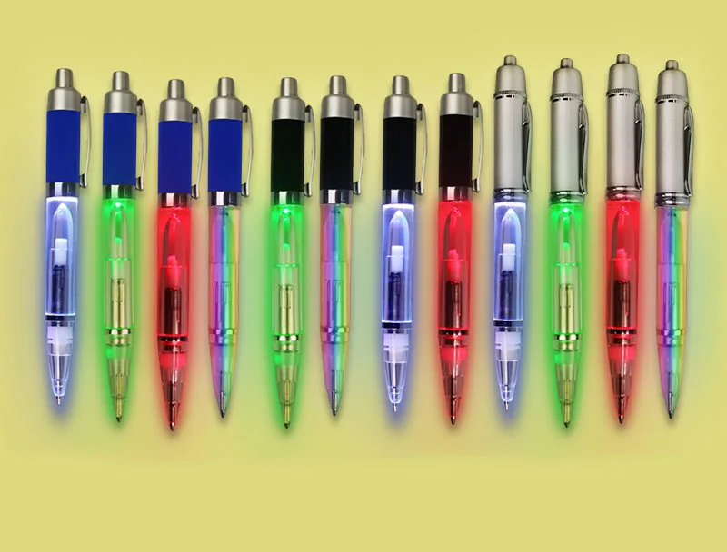 LED light up pen plastic lighting ballpoint pen for writing and read in darkness night