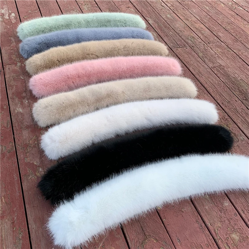 Faux Raccoon Fur Scarf Winter Hood Fur Decor Shawl Multicolor Fake Fur Scarf Winter Coat Fur Collar