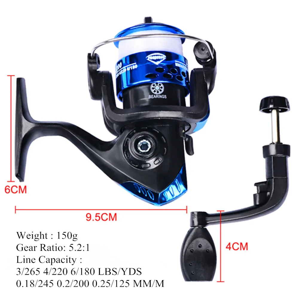 CASTSOON Brake Design Strong Carp Feeder Reel Spinning Wheel Type Fishing Wheels Mini Rubber ABS Blue Black Red Spin REELS 176