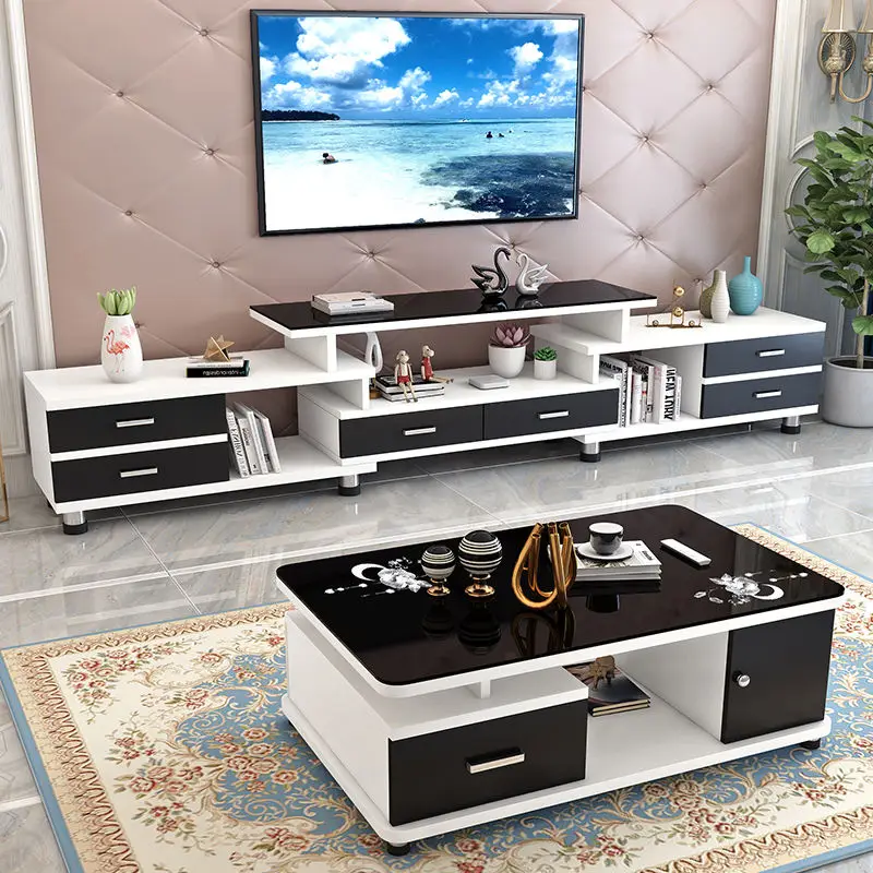 2024 Modern Simple Nordic Large And Small Family Living Room Furniture TV Cabinet Tea Table Combination
