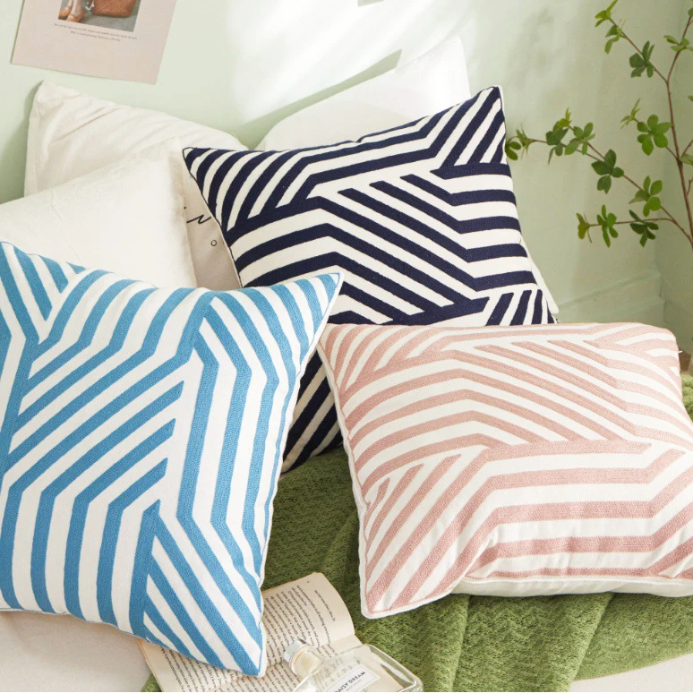 Factory Wholesale Cheap Price Embroidery Pillow Cover Accept Custom Square Amazon Hot Selling Embroidered Cushion Cover