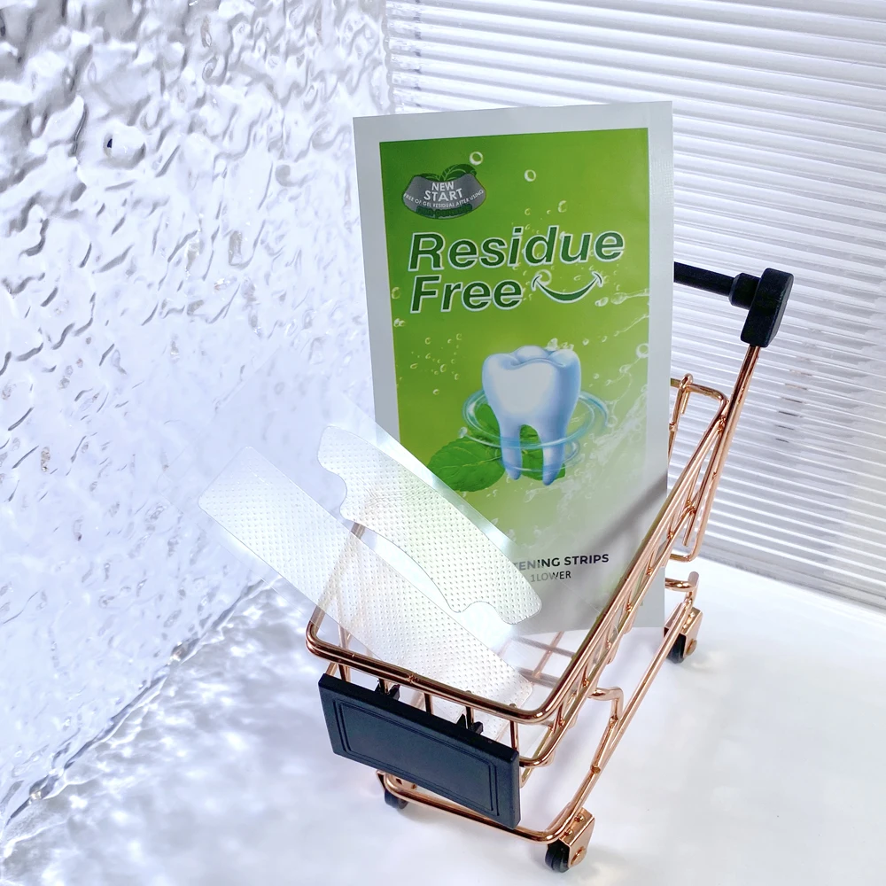 Factory Wholesale 14 Pairs Trapezoid Mint Residue Free 6% HP PAP Dry Stirp Teeth Whitening Strips