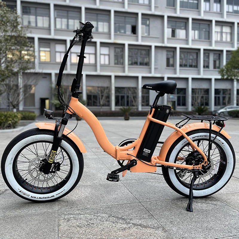 Customized Green E Bike 48v 500w Folding Fat Tire Womens Electric Bike