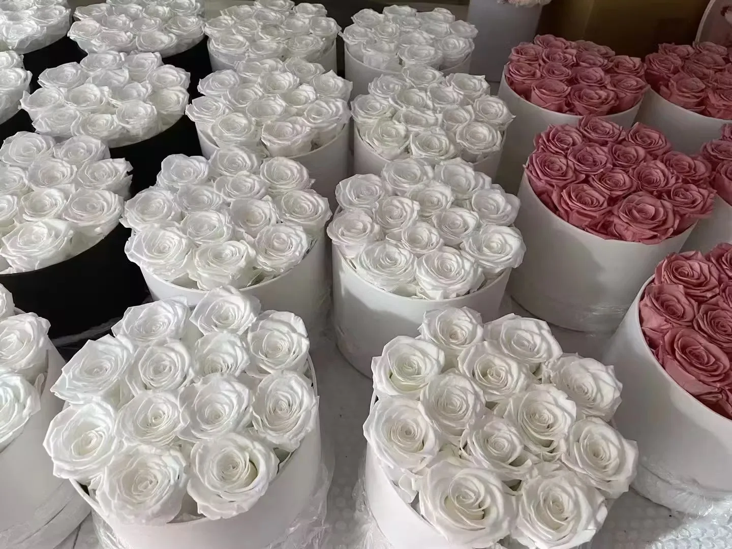 Wholesales Eternal Colorful Flowers Valentines Day Custom Brand in Round and Square Immortal Forever Red Preserved Rose Gift Box