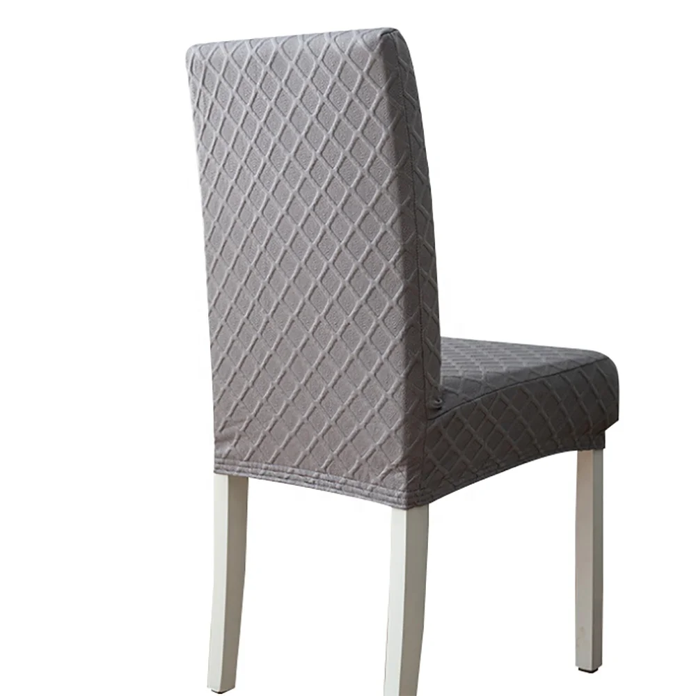 Jacquard Spandex Stretch Home Chair Cover Dining Chair Cover Grey Color