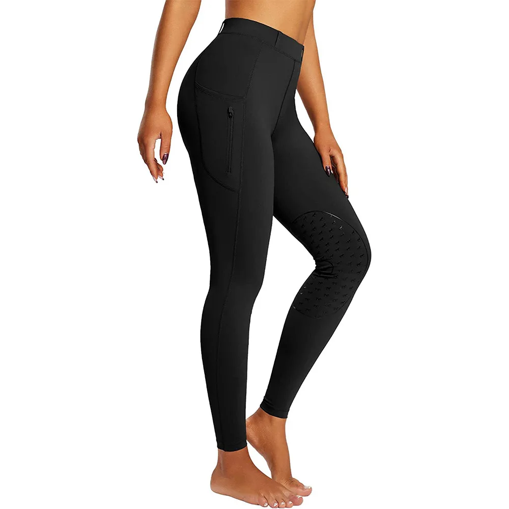 High Quality Fast Dry Custom Logo Print Breedery 4-Way Stretch Base Layer Silicone Riding Pantsches Breeches Equestrian Clothing