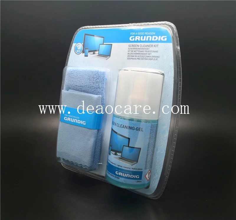 200ML portable eco friendly nano grundig tft plasma tv camera touch screen cleaner spray kit with microfiber towel cloth