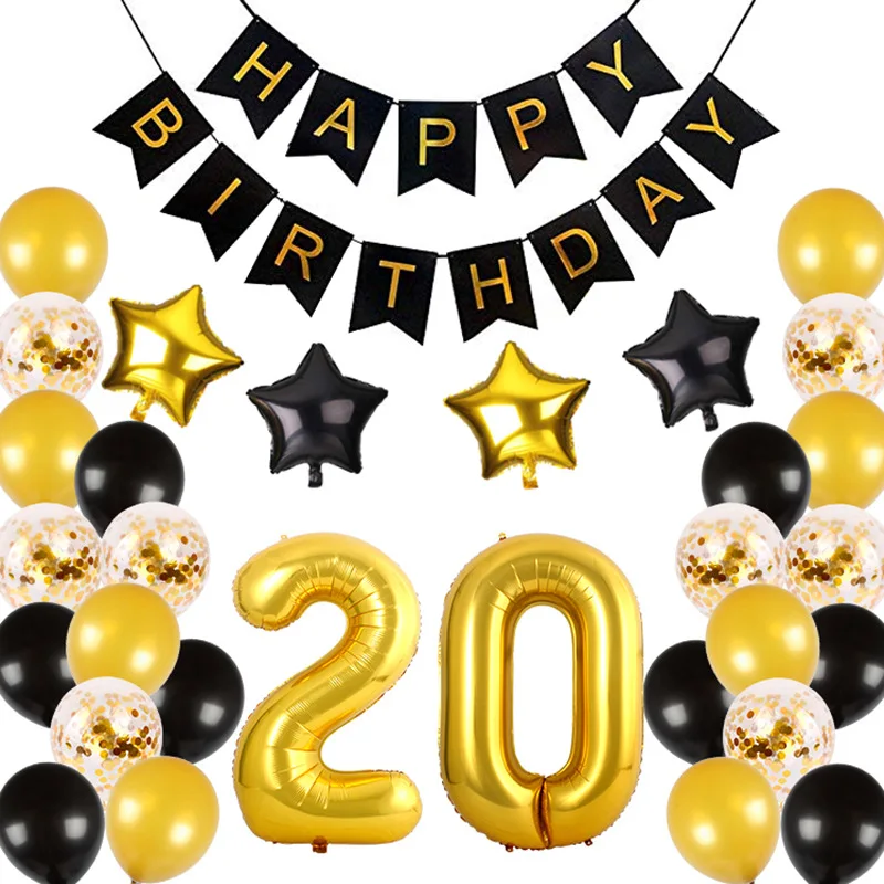 Conjunto De Globos De Fiesta De Cumpleanos Balloons Birthday Decorations Set for Adult