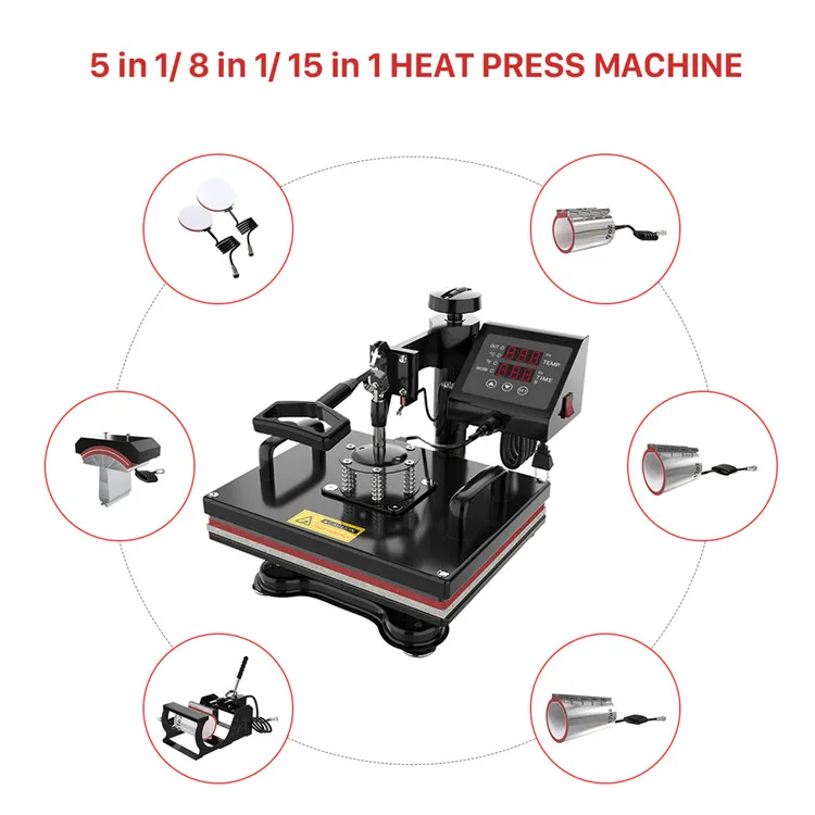 All in One Large Format Heatpress 8 in 1 Professional Machine Heat Transfer Printing for Garment