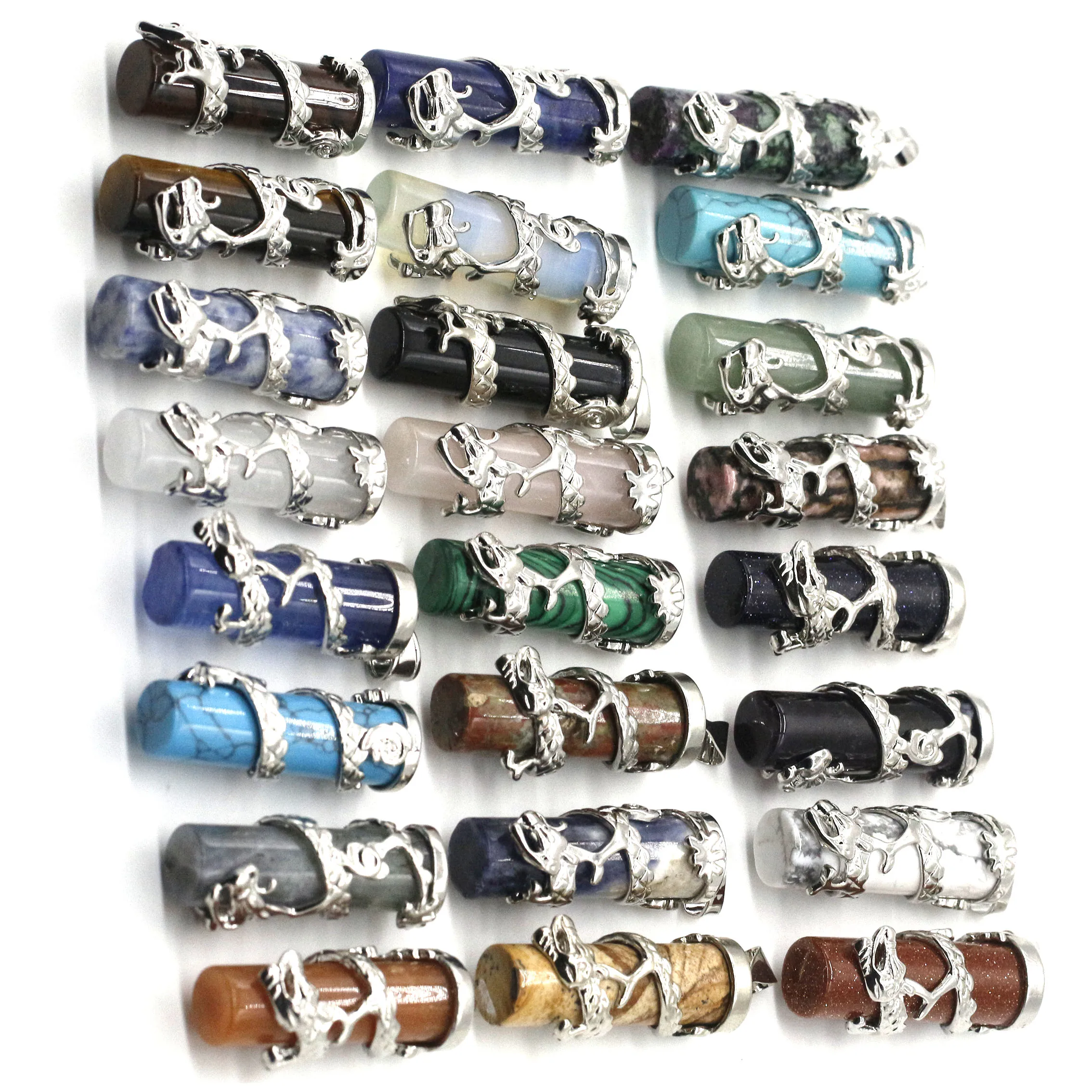 2024 Wholesale gemstone healing crystal pendant dragon gemstone aventurine pendant for healing