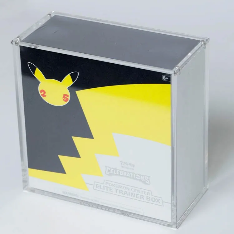 Custom acrylic Box pokmon tcg Elite Trainer Box (ETB) Celebrations acrylic case with Magnet Lid