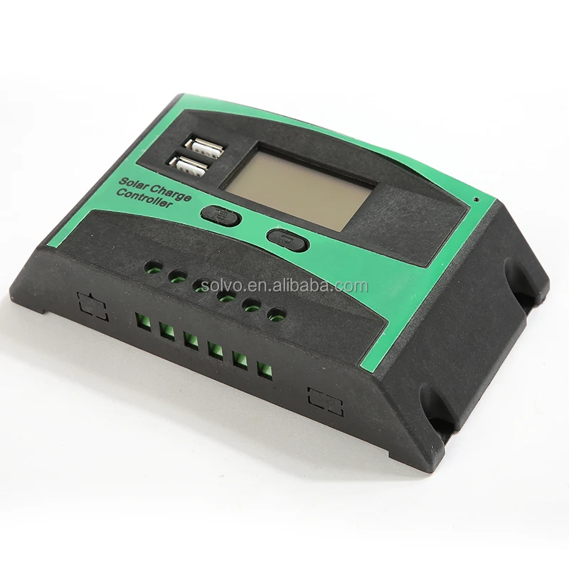 Solvo solar Controller PWM Solar Controller Solar Panel Battery Intelligent Regulator Adjustable LCD Display 12V 24V(30A)