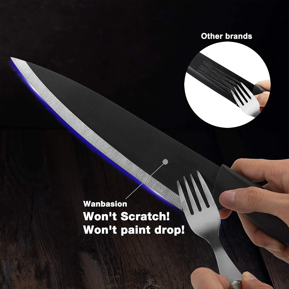 17 Piece High Quality Carbon Stainless Steel Kitchen Knife Set with Sharpener Holder lo mas vendido 2024 al mayoreos