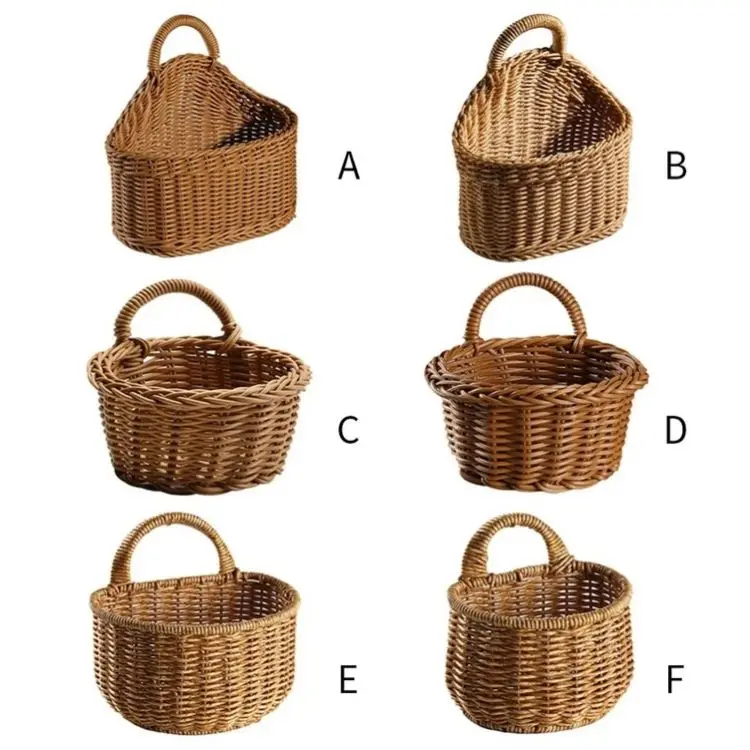 Hanging Flower Pots For Outside Artificial Fall Baskets Japanese Rattan Wall Decoration Raffia Grass Woven