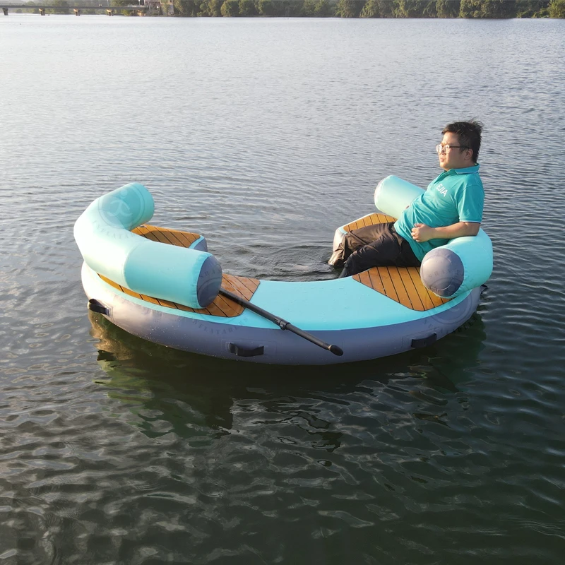 High Quality Drop-stitch PVC Round Floating Platform Inflatable Fishing Floating Platform