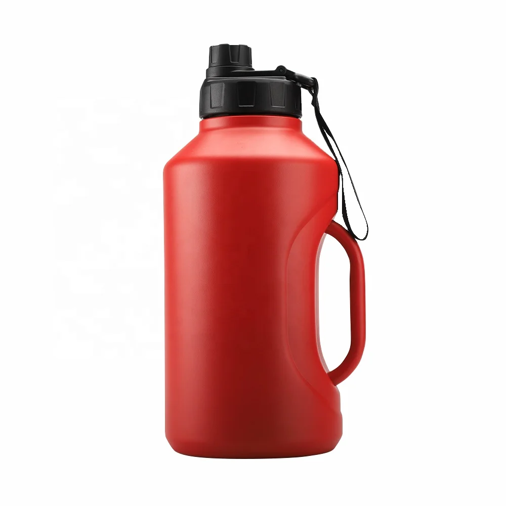 Double Wall Stainless Steel Customized Half Gallon Insulated Water Bottle Jug With Handle Lid Production Line For Sport Bottle