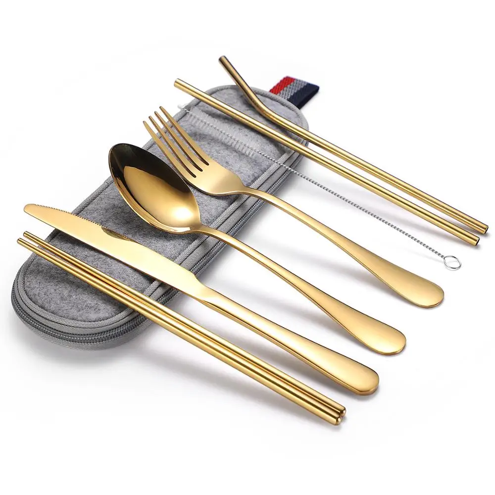 High Quality Gold Spoon and Fork Set Stainless Steel Cutlery Set