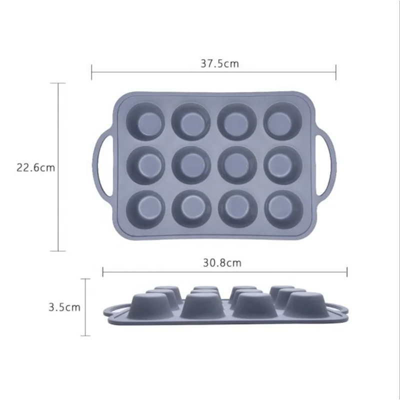 Food Grade 12 Cups Silicone Muffin Pan