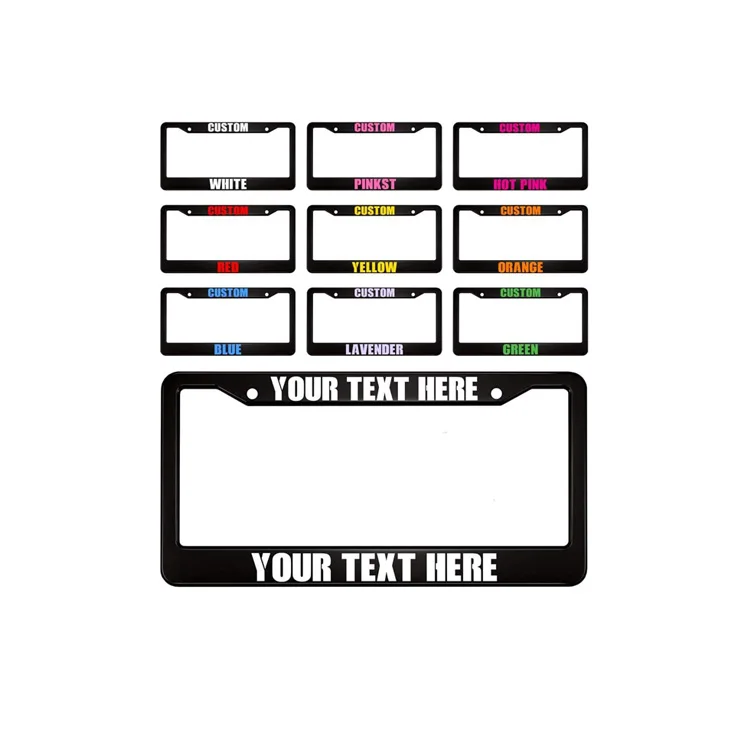 Custom Design Shape Printed Stainless Steel Metal License Plate Frame for Car Motorcycle