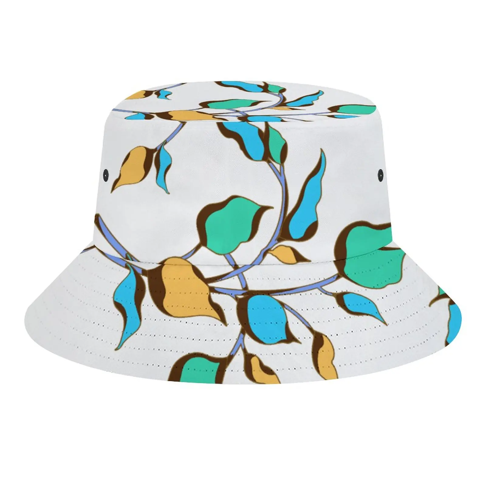 Men Bucket Fishing Hats Sunscreen Sun Cap Double-sided Wear Hawaiian Style Cotton Fisherman Hat