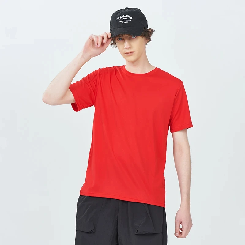 Unisex Quick Dry T-Shirt Real US and EU Size Custom Printing Solid Pattern Casual O-Neck Design Short Sleeves