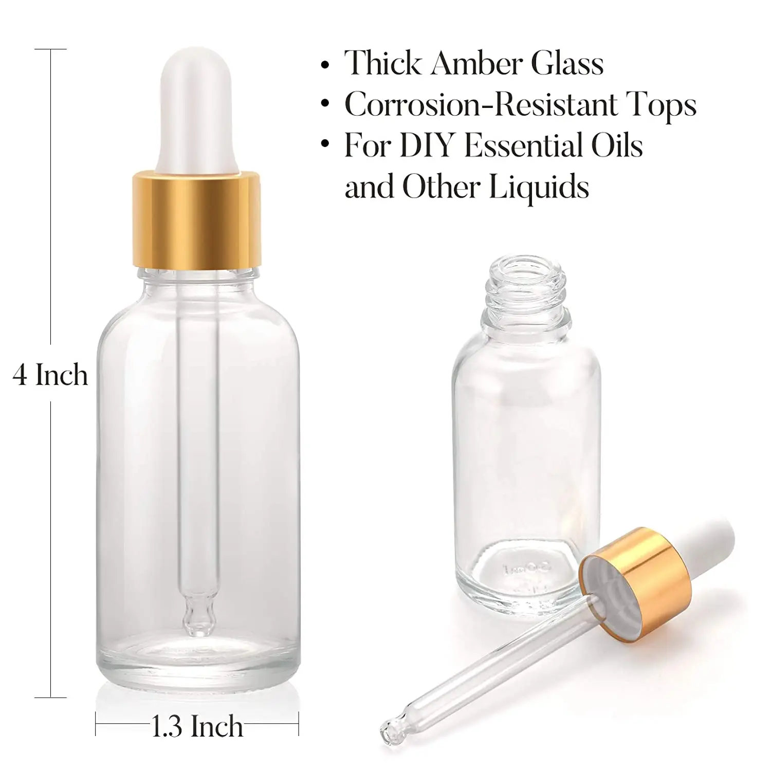 Glass Dropper Bottle Amber Glass Bottles Empty 30ml Eye Dropper Bottles for Essential