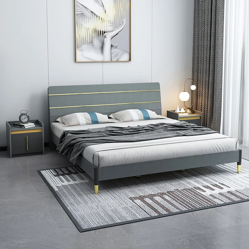 Wholesale Furniture Modren Bed Solid Wood Beds