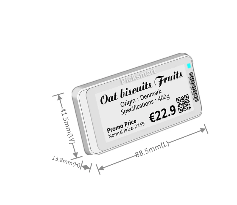 Factory Direct Sale BLE 5.0 Technology 2.9 Inch Smart Retail Tags E ink Display ESL For Supermarket Electronic Shelf Label
