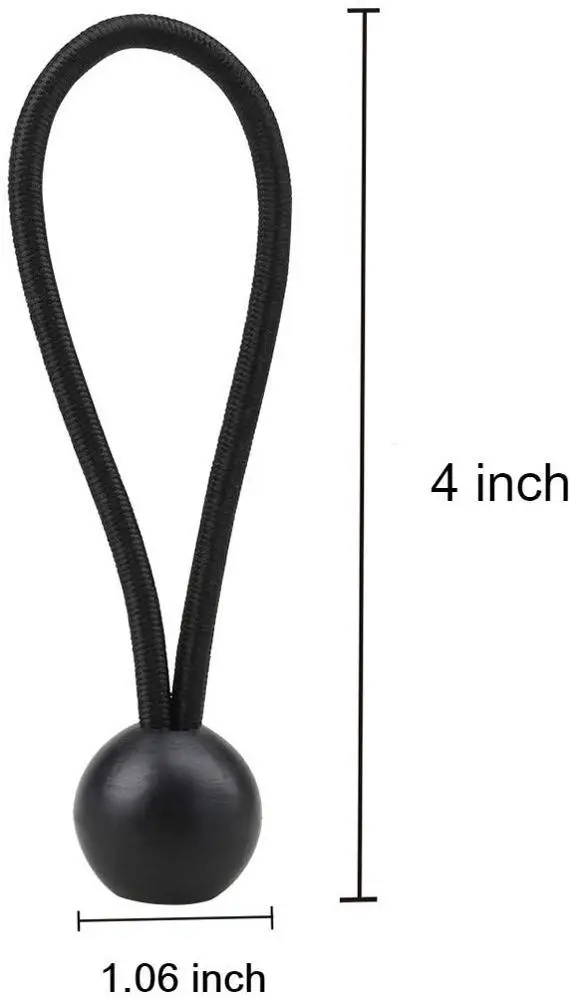 Bungee Balls, Taomoder Black Bungee Cord Heavy Weight Tarp Bungee Cords Tie Down Straps Multifunction Elastic Rope,SJD001