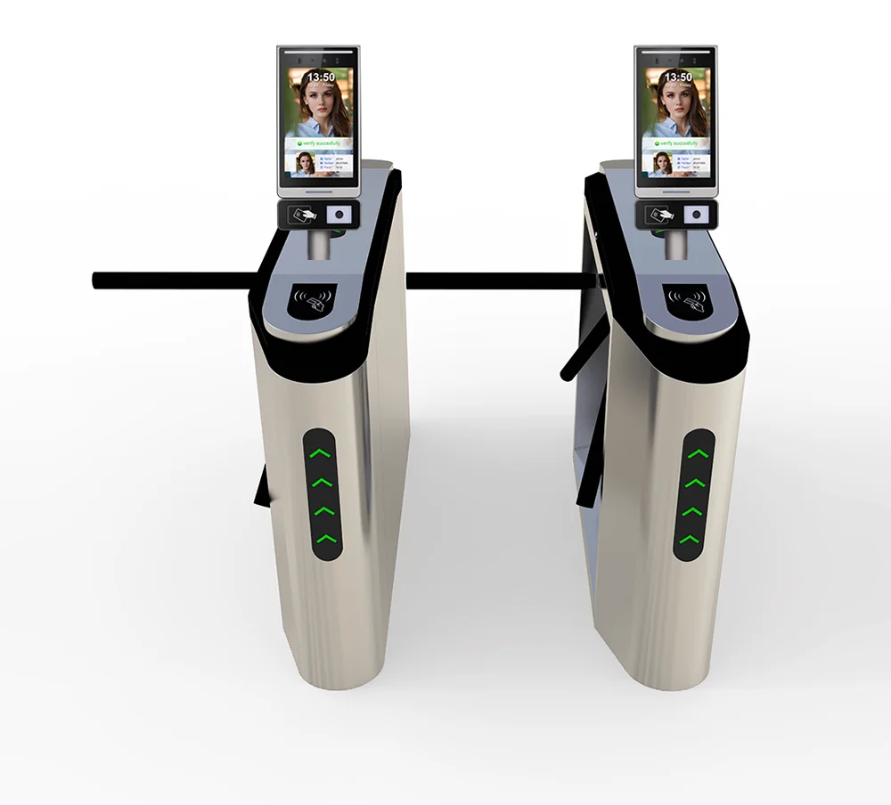Pedestrian Flap Barrier Face Recognition Card Reader Flap Barrier Turnstile Gate For Entrance And Exit Management