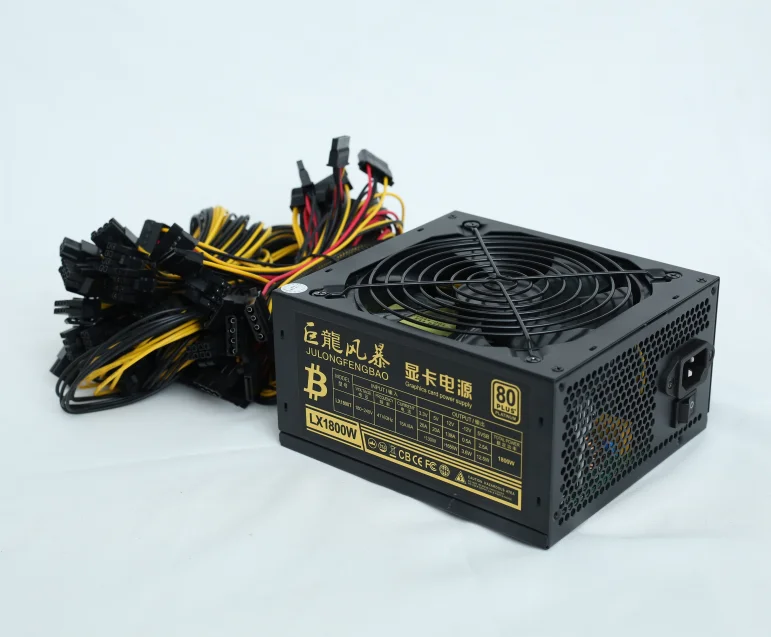 1800 Вт Номинальная 110V-220V ПК видеокарты блок питания 2600W блок питания 8 GPU серверный блок питания ATX оборудование для визуализации 90 Plus Platinum LX1800W