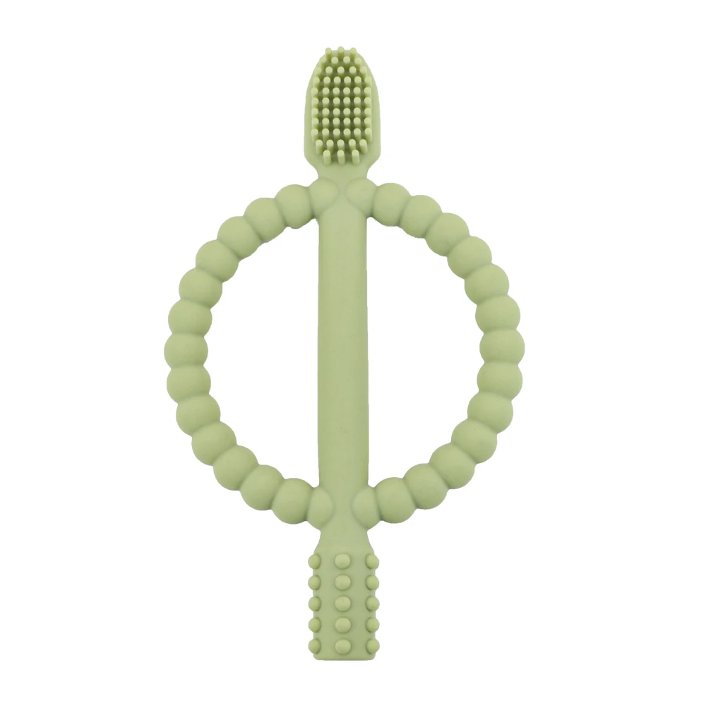 In Stock BPA Free Baby Silicone Teether Toy Mordedor Food Grade Silicone Toothbrush Customize Color Teether