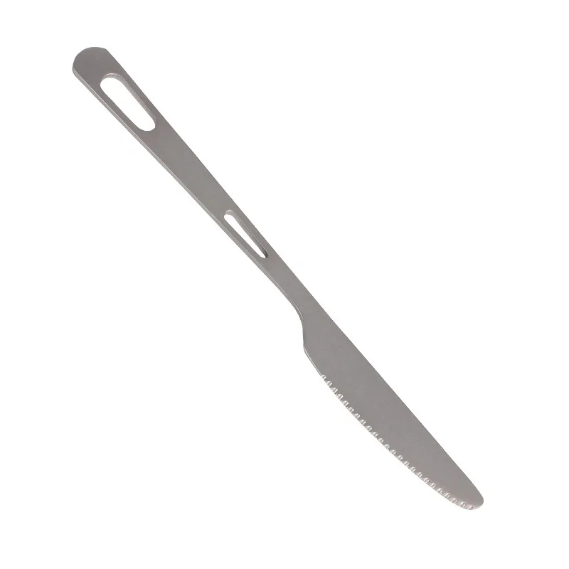 Low MOQ Portable Cutlery Set outdoor camping picnic Knife fork spoon 3 in 1 Titanium cutlery