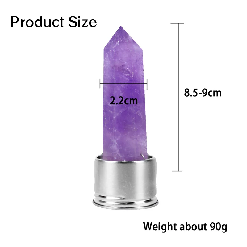 High quality amethyst stone polished single point 6 Angle column energy cup bottle column natural crystal column