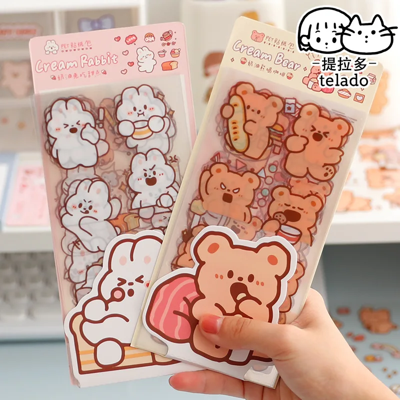 Creative Cute Cartoon Sticker rabbit and Bear Sticker Diary Fun Decoration Sticker