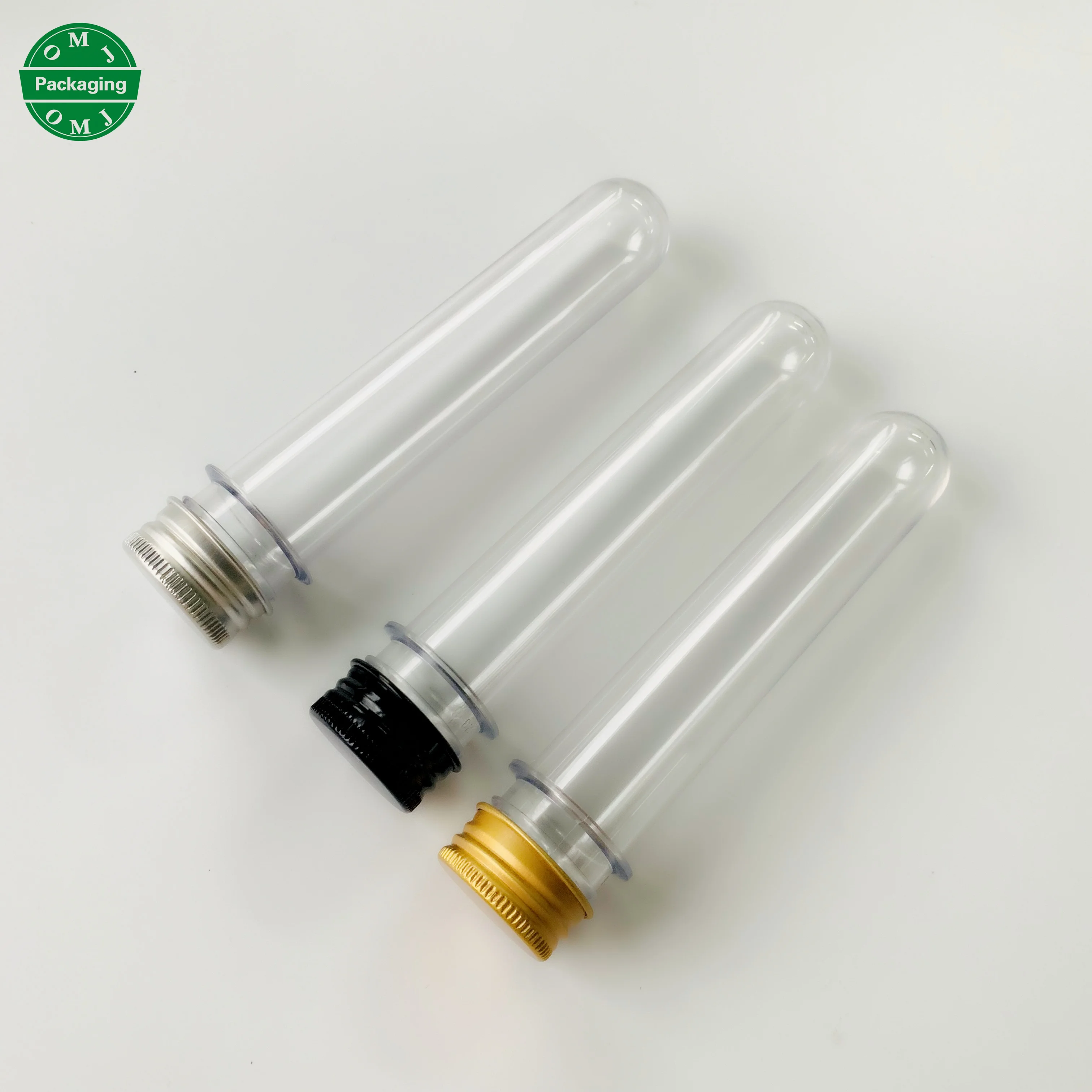 Empty container packaging bottles 30 ml 40 ml 60 ml 80 ml 100 ml Clear Plastic test tube with screw lid