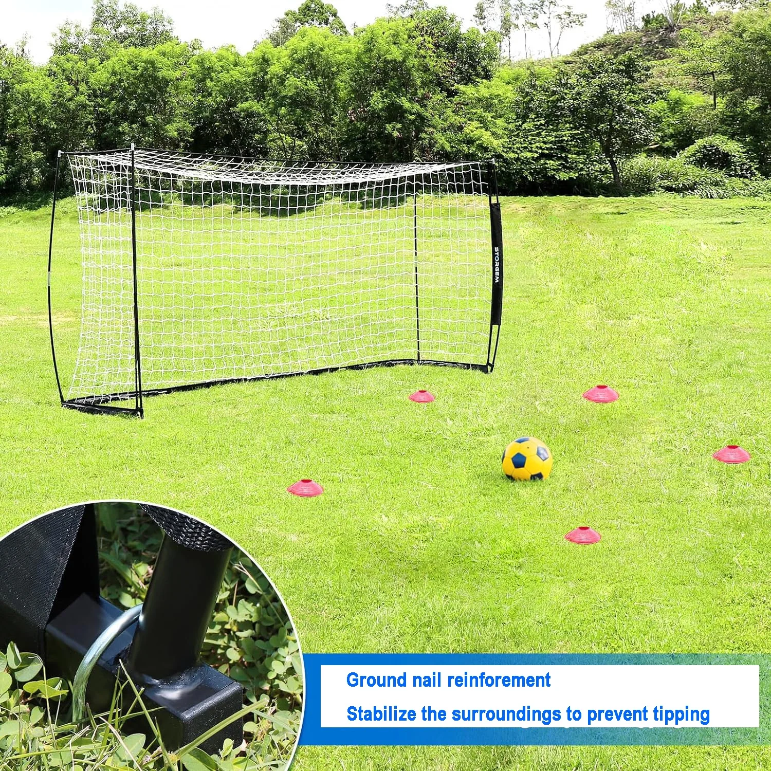 Durable Indoor-Outdoor Portable Football Net Soccer Goal Post for practice