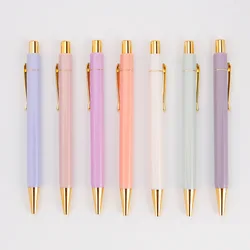 Настраиваемый логотип Золотая шариковая ручка рекламная алюминиевая шариковая ручка с зажимом выдвижная ручка