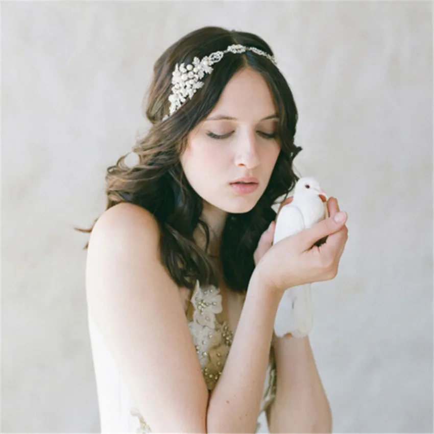 Украшения для невесты, оптовая продажа, головной убор, повязка для волос, инкрустированные стразами, жемчужинами, аксессуары для волос, женские свадебные украшения