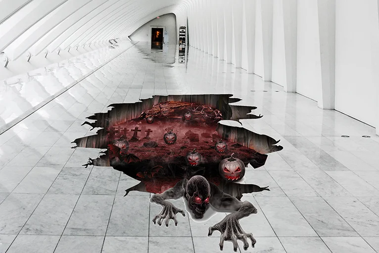 
Scary Halloween Realistic 3D stickers Floor Decal Stickers for Halloween Decoration PVC Floor Stickers 