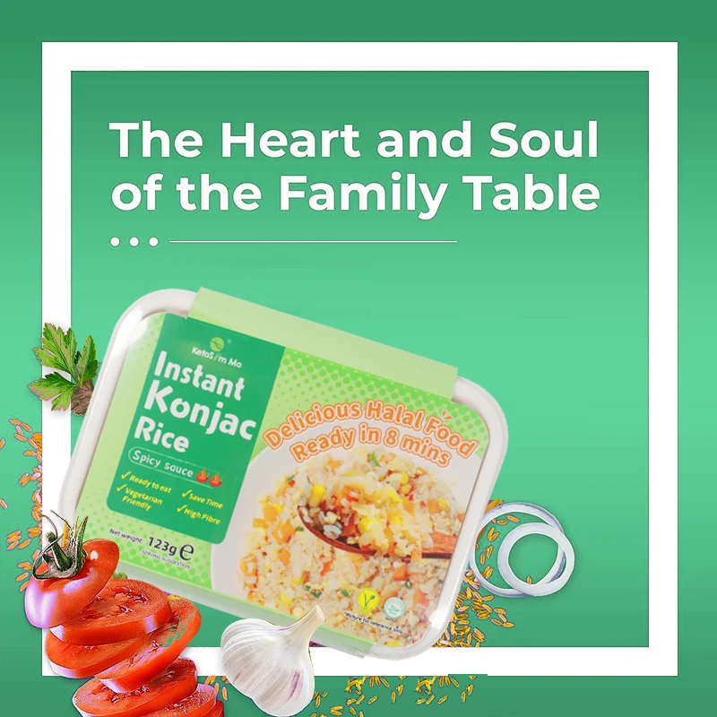 Meal Replacement Save Time Halal Spicy Sauce Keto Friendly Protein  Dried Konjac Rice Self Heating Shirataki Rice