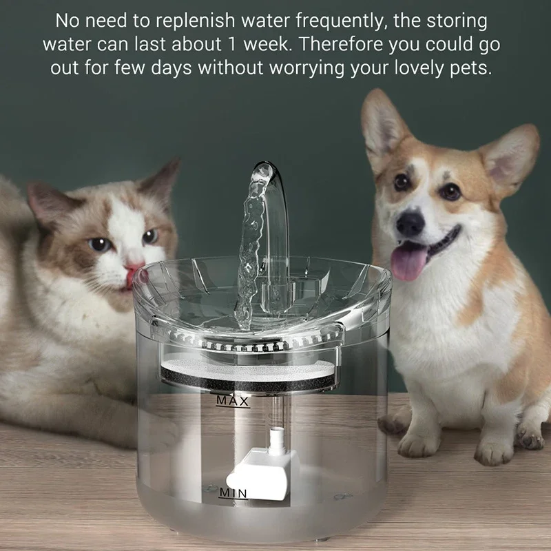 2L Automatic Pet Water Dispenser Drinking Fountain Quiet Pump Cat Water Fountain for Cats Indoor with Replacement Filters