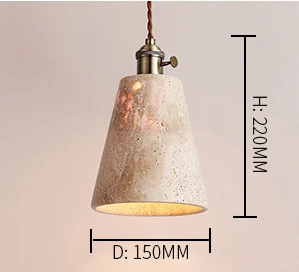 D7471 Wabi-sabi style travertine dining pendant lamp made in china hanging decorative lighting chandelier original design lamps