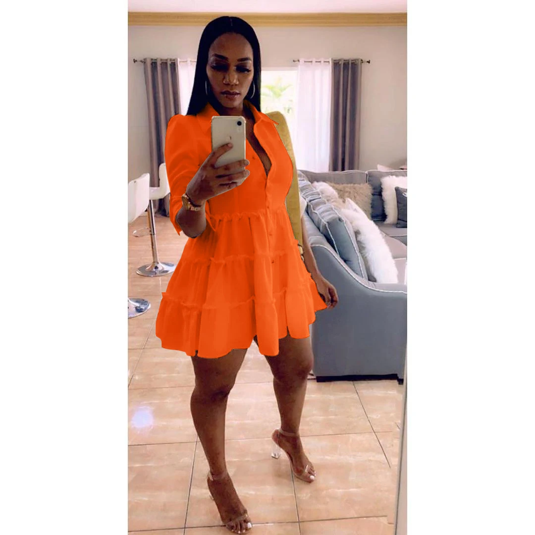 Z36430 New arrivals 2021vintage elegant casual dresses summer dress women Shirt Dress