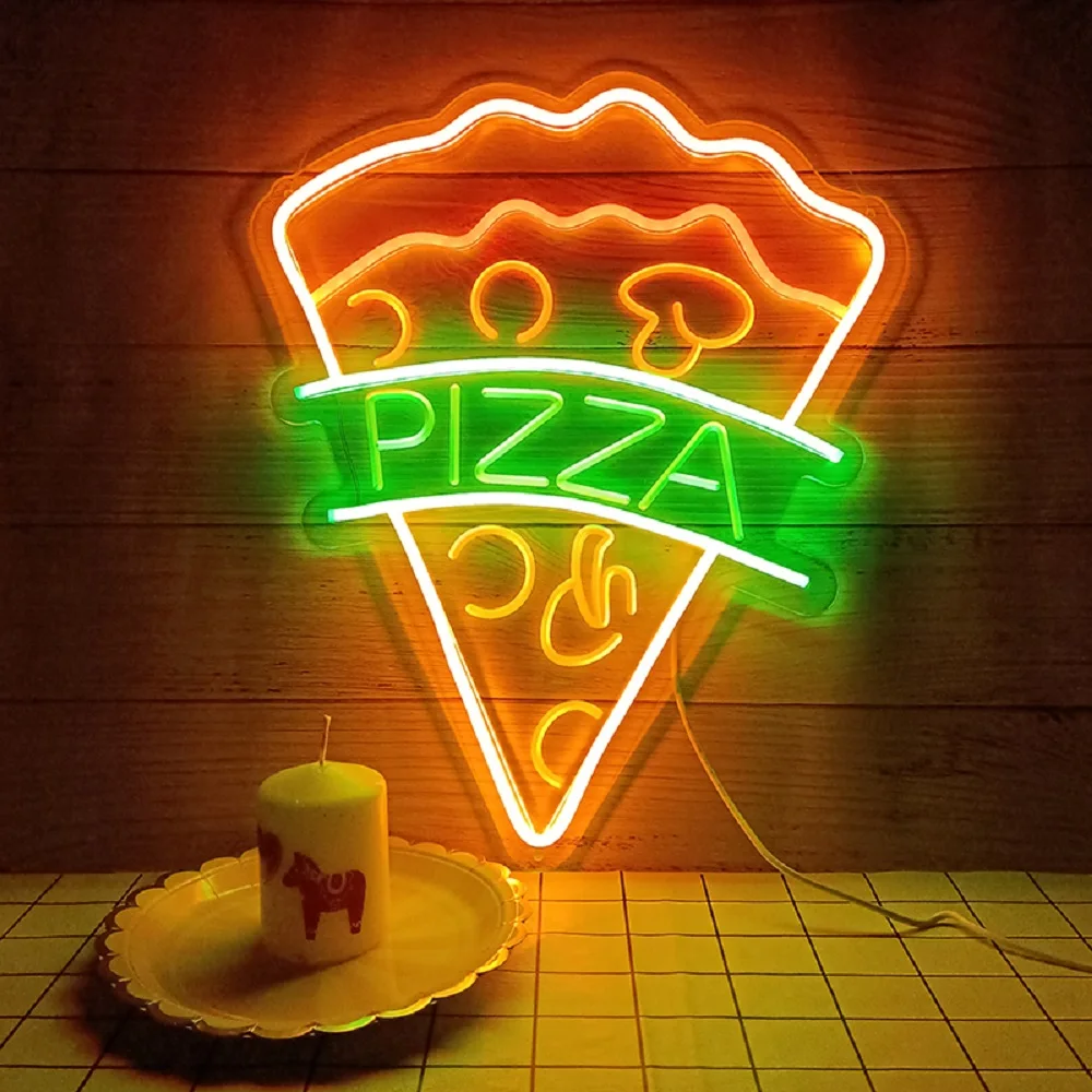 Dropshipping 3D Letter Signs Led Advertising Pizza Neon Sign for Business Hotel Decor