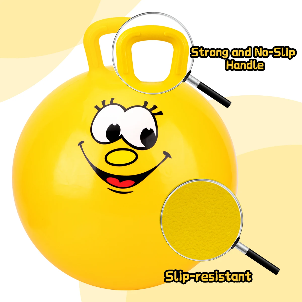 2023 New Factory Direct Jumping Hopper Ball for children Yellow color rubber bouncy ball jumping ball