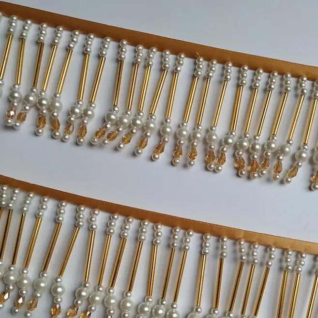 Оптовая продажа на заказ 7 см длинные кисточки из бисера бахрома для танцевального платья