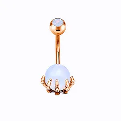 Double Jeweled Belly Button Bars Internally Threaded Opal Surgical Steel  Navel Piercing Ring